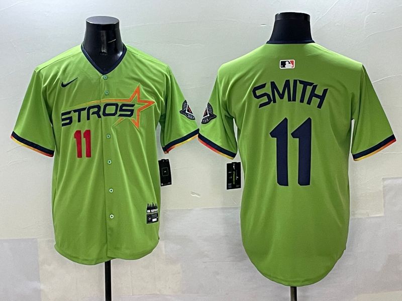 Men Houston Astros #11 Smith Green three generations Joint Name 2025 Nike MLB Jersey style 3->houston astros->MLB Jersey